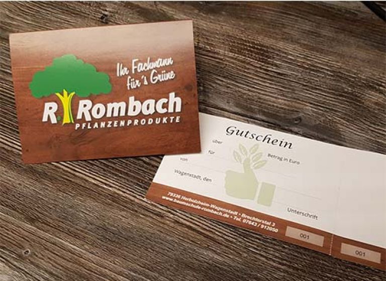 Geschenkgutschein Baunschule Rombach